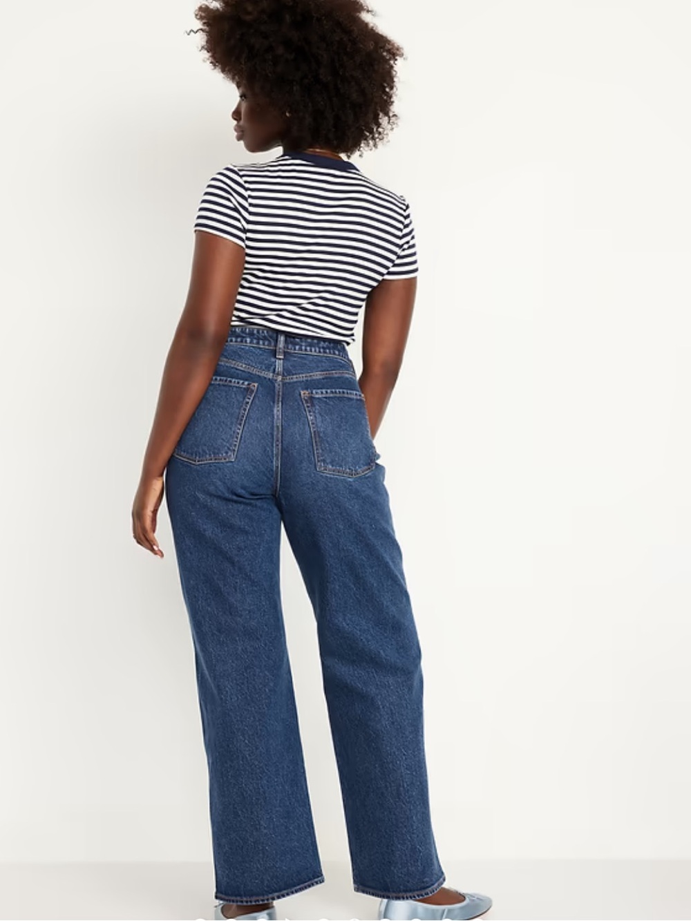 Old Navy Extra High-Rise Curvy Sky-Hi Wide Leg Jeans Distressed Size 8